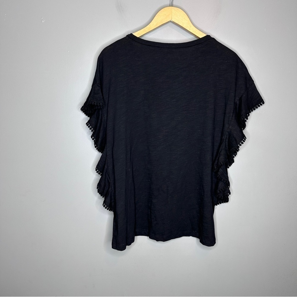 NWT Cotton bleu black crochet sleeve oversized Tshirt - Picture 7 of 8